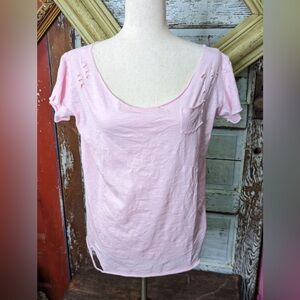 Stylish Pink Short Sleeve Women's Tee